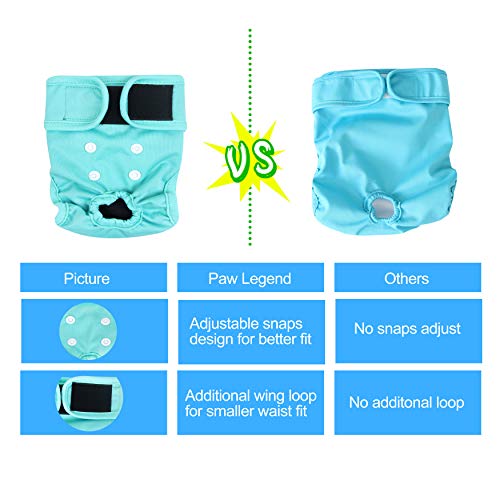 Paw Legend Reusable Female Dog Diapers(3 Pack,X-Small)