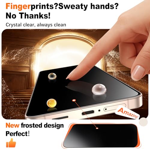 Image of UniqueMe 2 PACK for Samsung Galaxy S26 Matte Privacy Screen Protector | Anti-Glare, Anti-Fingerprint, Fingerprint Unlocking, Easy Installation, Bubble-Free, 9H Hardness, Tempered Glass