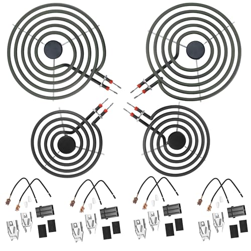 MP22YA Electric Stove Top Burner Replacement Include 2*MP15YA 6 &2*MP21YA 8 &330031 Surface Element Receptacle Kit Compatible for Whirl-pool Ken-more Cro-sley May-tag Kithcen-aid etc Stove by MIFLUS