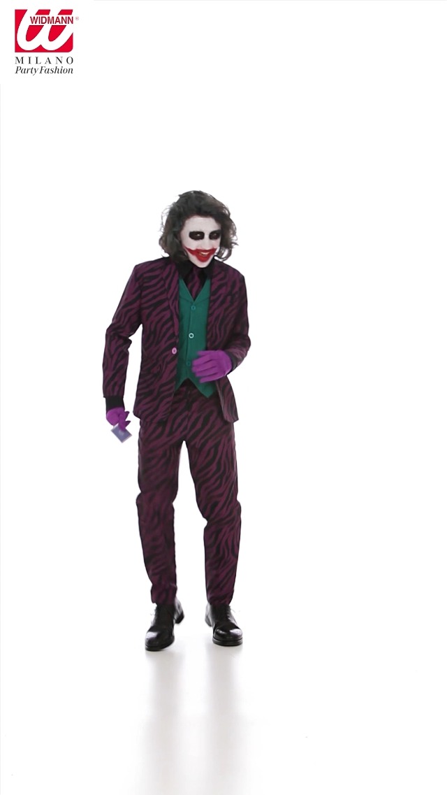 W WIDMANN MILANO Party Fashion - Costume clown del circo, tuta, clown assassino, horror, arlecchino, Halloween, carnevale