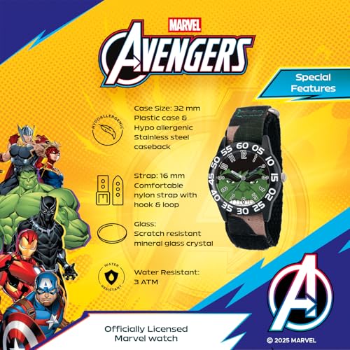 Marvel Kids' Plastic Time Teacher Analog Quartz Nylon Strap Watch4