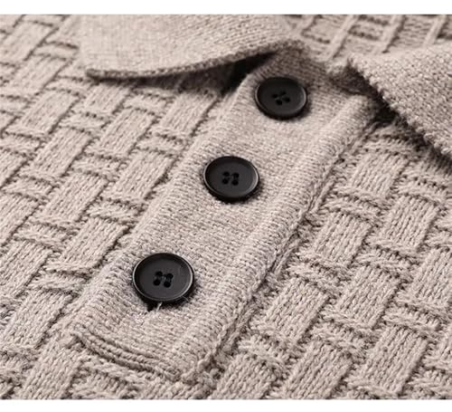 Men'S Winter Lapel Sweater Warm Casual Knitted Pullover Loose Long-Sleeved Sweater Men'S Pullover4