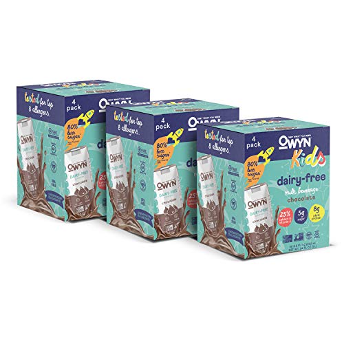 OWYN, Vegan Dairy Free Milk, Chocolate, 8.5 Fl Oz (Pack of 12), 100-Percent Plant-Based, Dairy-Free, Gluten-Free, Soy-Free, Tree Nut-Free, Egg-Free, Allergy-Free, Vegetarian, Kosher, Lactose Free