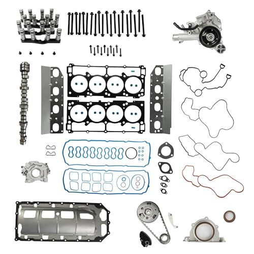 Image of KAX 5.7 HEMI MDS Lifters Kit Timing Chain Kit Camshaft Kit Oil Water Pump Head Gasket for Ram 1500 2011-2019, Dodge Ram 1500 2009-2010, for Chrysler Aspen Durango 2009 5.7L, OE# 53022263AF 53021726AE