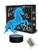 FULLOSUN Unicorn 3D Night Light, Decorative LED Bedside Table Lamp for Kids Room Xmas Birthday Gifts for Boys Girls Child