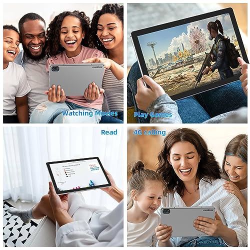 Image of Kinstone 10.1 inch Android Tablet - 8GB RAM 256GB ROM with 1TB Expand - Unisoc T616 Octa-Core - 1920x1200 FHD Display - 4G LTE Dual SIM - 2.4 /5G Dual-Band WiFi - 13MPRear Camera - 8000mAh Battery - Silver