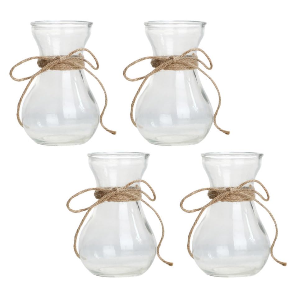 Vase en verre blanc pour fleurs lot de 4 et décoration de table minimaliste pour intérieur chic