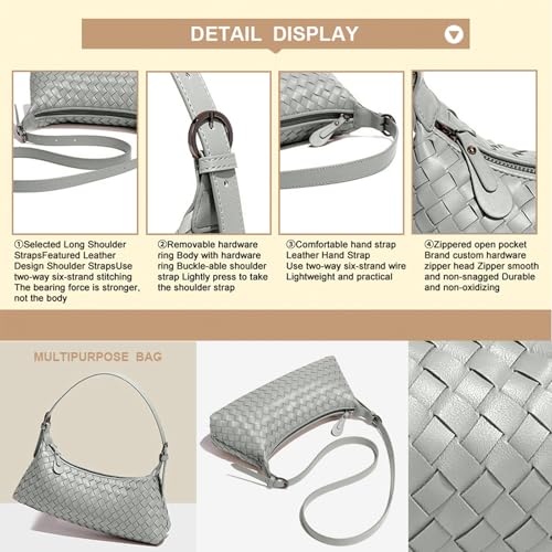 Image of Handbags Shoulder Bags for Women Small Bags Women's Woven Tote Bag Crossbody Handbag Travel Hand Bag Purse Hobo