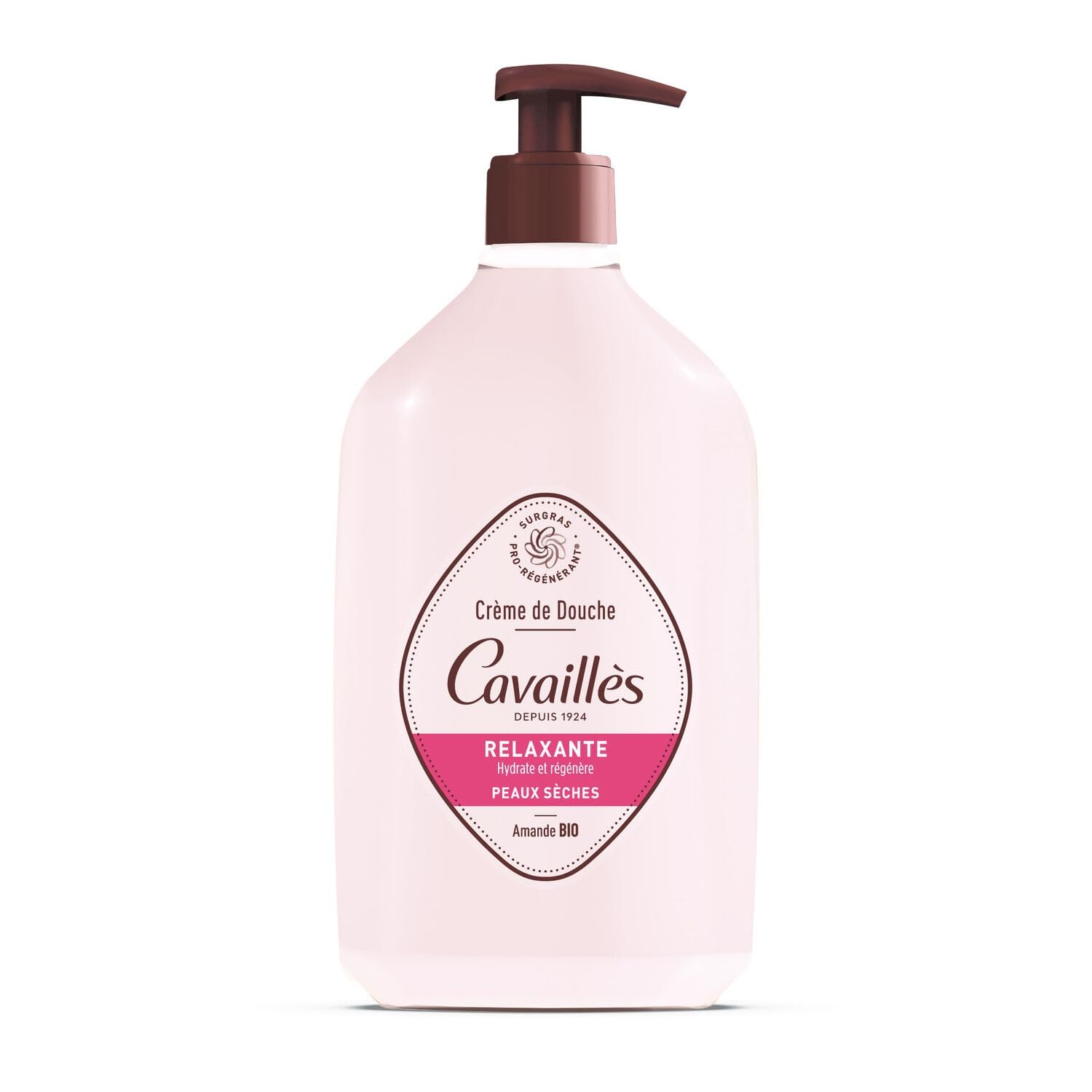 ROGE CAVAILLES – Crème de Douche Hydratante et Apaisante, Amande Bio pour Peaux Sèches (750 mL) - lot de 2 - Vendu par Lot