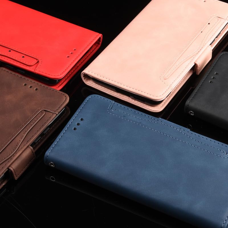 Étui portefeuille Nokia 8.1 antichoc, housse en cuir marron anti-rayures - 4