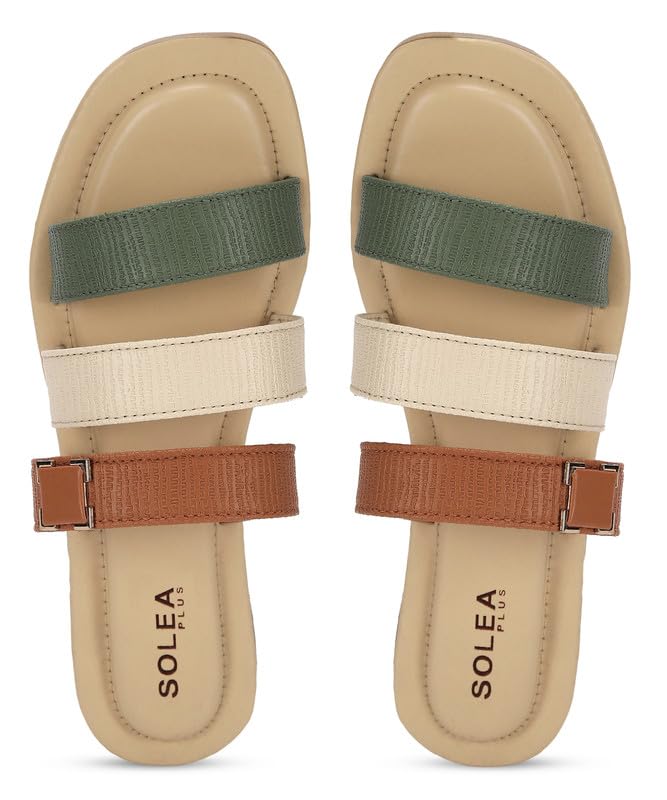 PARAGON K6019L Womens Sandals | Stylish Slip on Flats with Cushioned Soles | Trendy Lightweight Durable & Comfortable Fashion Slippers for Outdoor Use Tan (B0CB68V918) Amazon Price History, Amazon Price Tracker