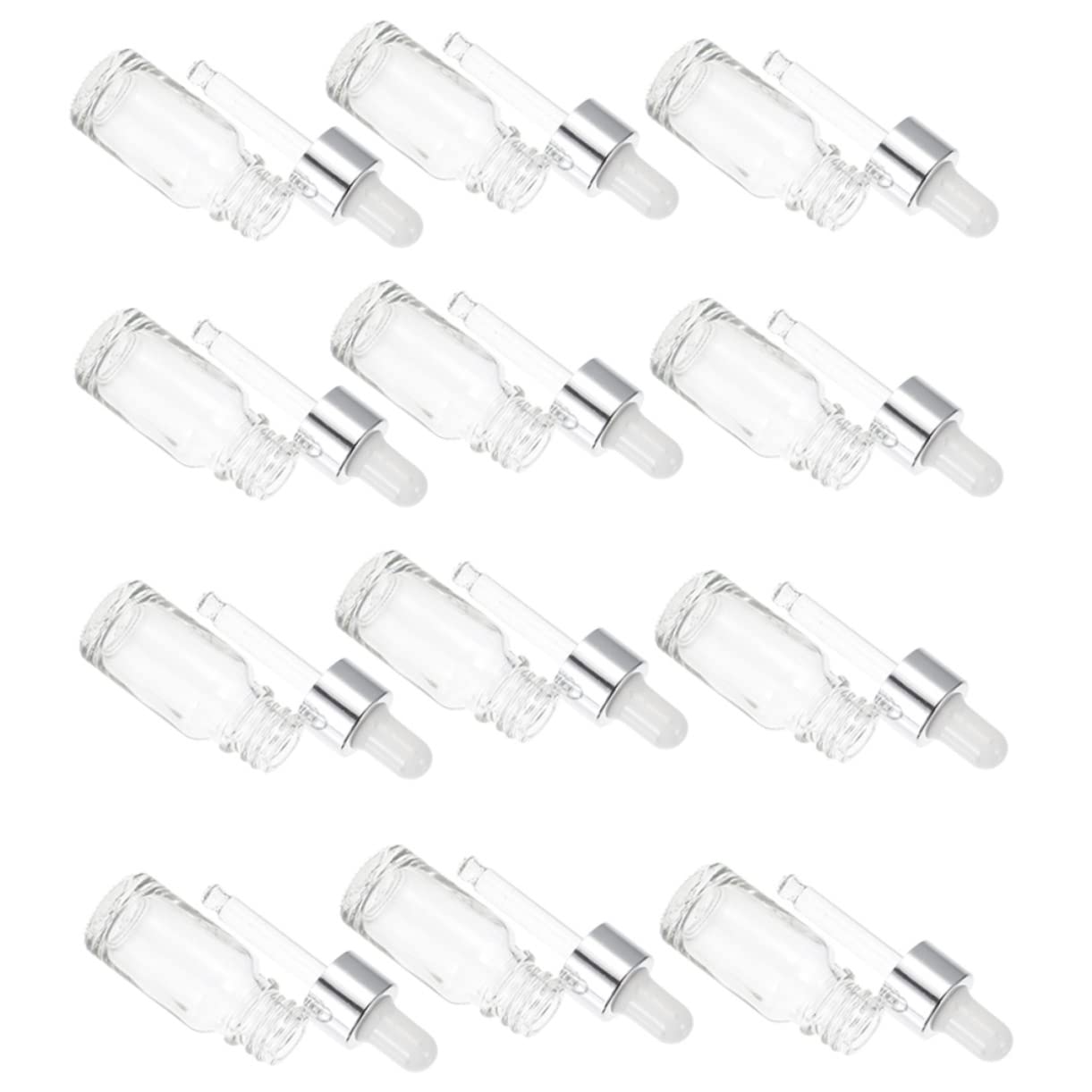 24 Stück Glasflaschen for ätherische Öle, ätherische Öle, Glastropfer, Klarglasflaschen, Tropfflaschen, kosmetische Flüssigkeitsflaschen, Parfümprobenfläschchen, Wasserspender, Kunststoff, fein, for R