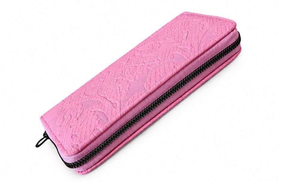 Pink Zip Around Wallet Clutch with Textured Finish-image-21