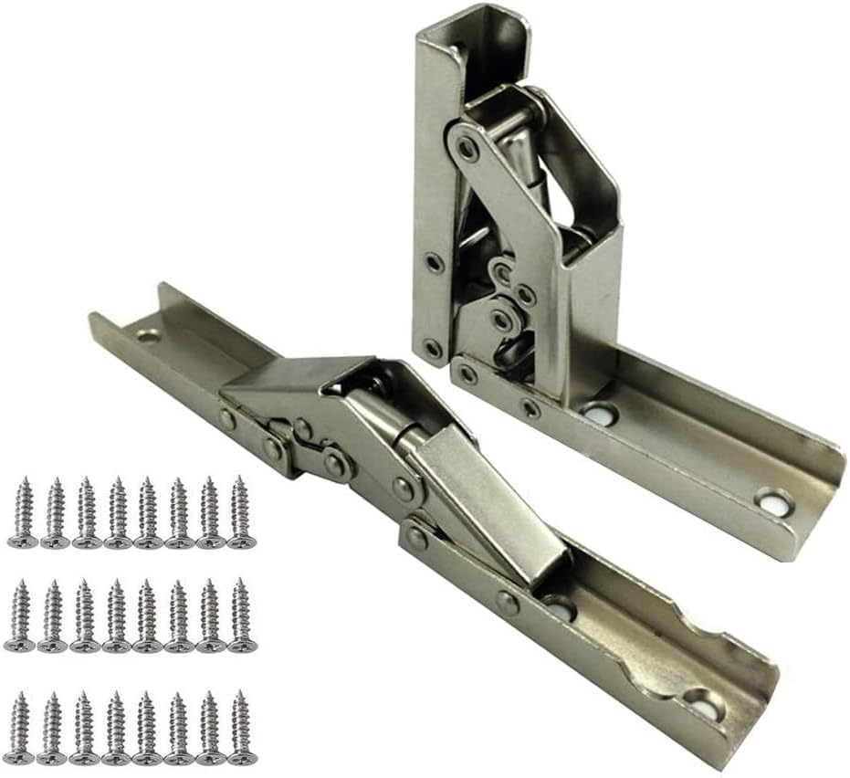 4 Pieces Stainless Steel 90 Degree Folding Shelf Hinged Bracket Hidden Desk Frame Hinged Furniture Accessories Folding Shelves