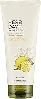 The Face Shop Herb Day 365 Master Blending Cleansing Foam Lemon & Grapefruit | Dead Cells & Makeup Residues Removal with Refreshing Sensation | Skin Residues Removal & Naturally Derived, 5.7 Fl Oz