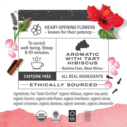 Image of Numi Organic Hibiscus Tea, 16 Herbal Tea Bags, Caffeine Free