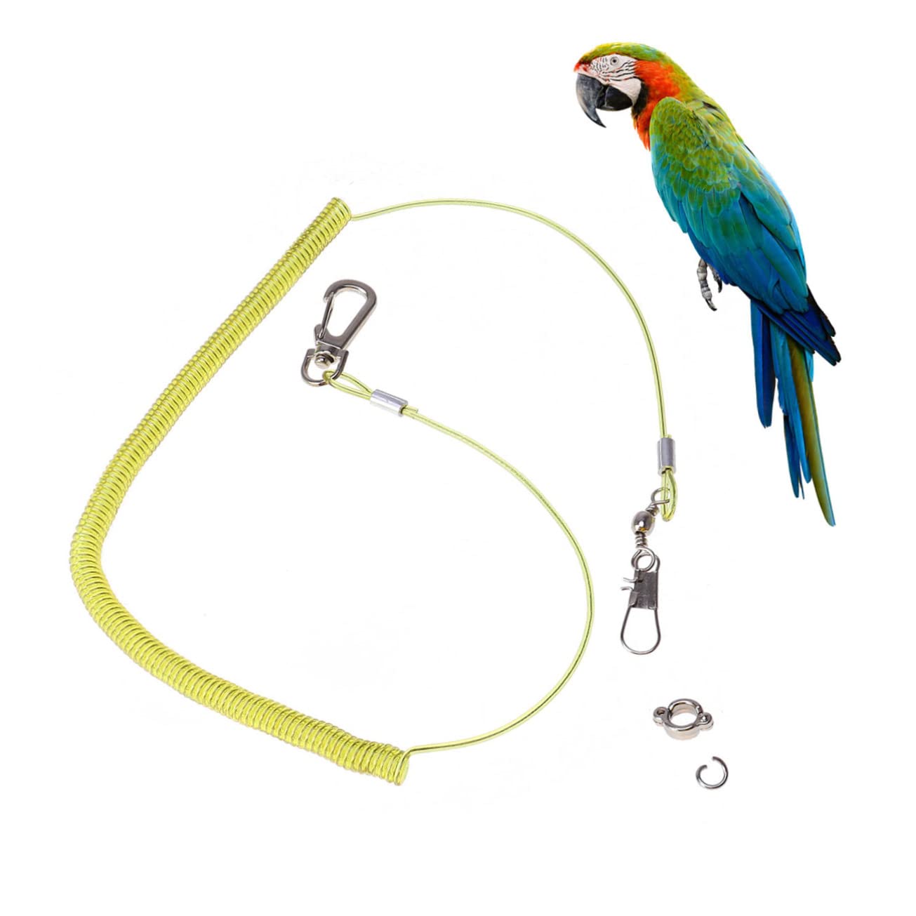 BESPORTBLE Chew Resistant Bird Harness Leash 3m Training Rope for Bird Leash Adjustable Harness for Outdoor Activities Random Color