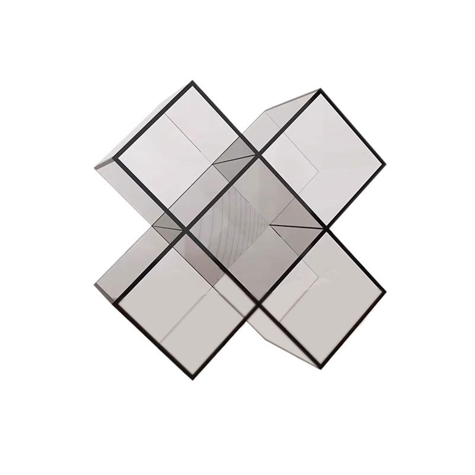 Huangj-0527 CD storage Creative Minimalist Transparent Acrylic CD Albums Storage Rack Home Floor Standing Bookcase Magazine Record(Gris)