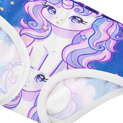 Cotton Toddler Girls Underwear Cute Cartoon Unicorn Pink Purple Girl Panties Cute Animal Undies Kids Briefs 2t4