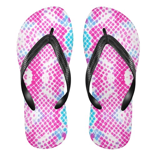 Snake Skin Rose Red Flip Flop Beach Summer Casual Sandal for Women & Men Shower Shoes 20862059