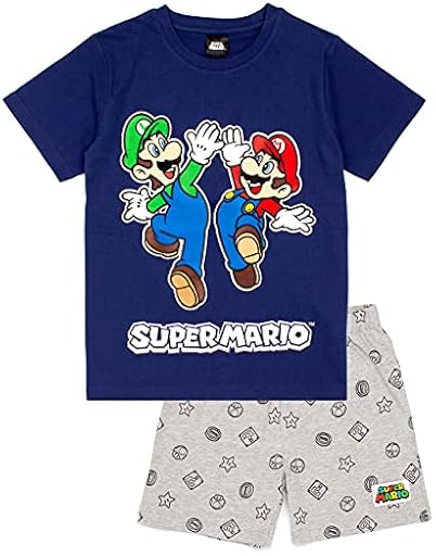 Super Mario Nintendo Pijamas Boys Kids Luigi Blue O Red Short PJS 7-8 años | Ya disponible en tu tienda friki favorita! En mundofriki.es!