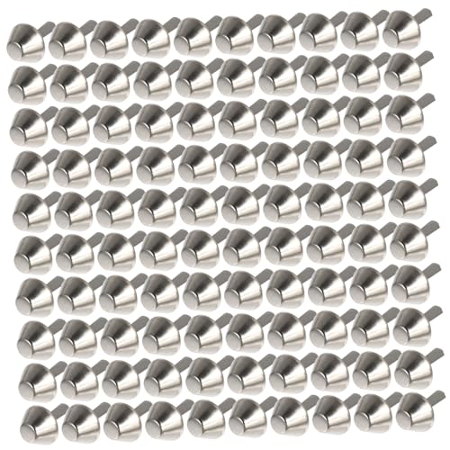 NUOBESTY 100 Piezas Clavos De Patas Doble Perno Prisionero Del Clavo Clíper Girar Encantos De Diseñador Cierres a Presión Producto Remaches De Colores Cadena De Bolsa Gel Metal Silver