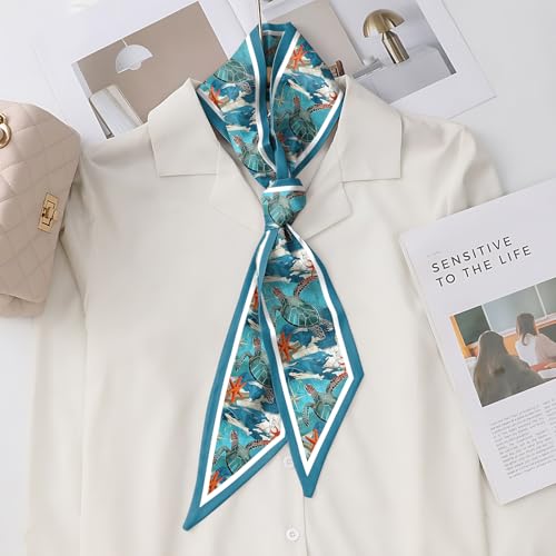 Hair Head Scarf Neck Scarves Silk Feeling Long Satin Fashion Cute Decoration Handbag Women Girls 59 * 6.7''3