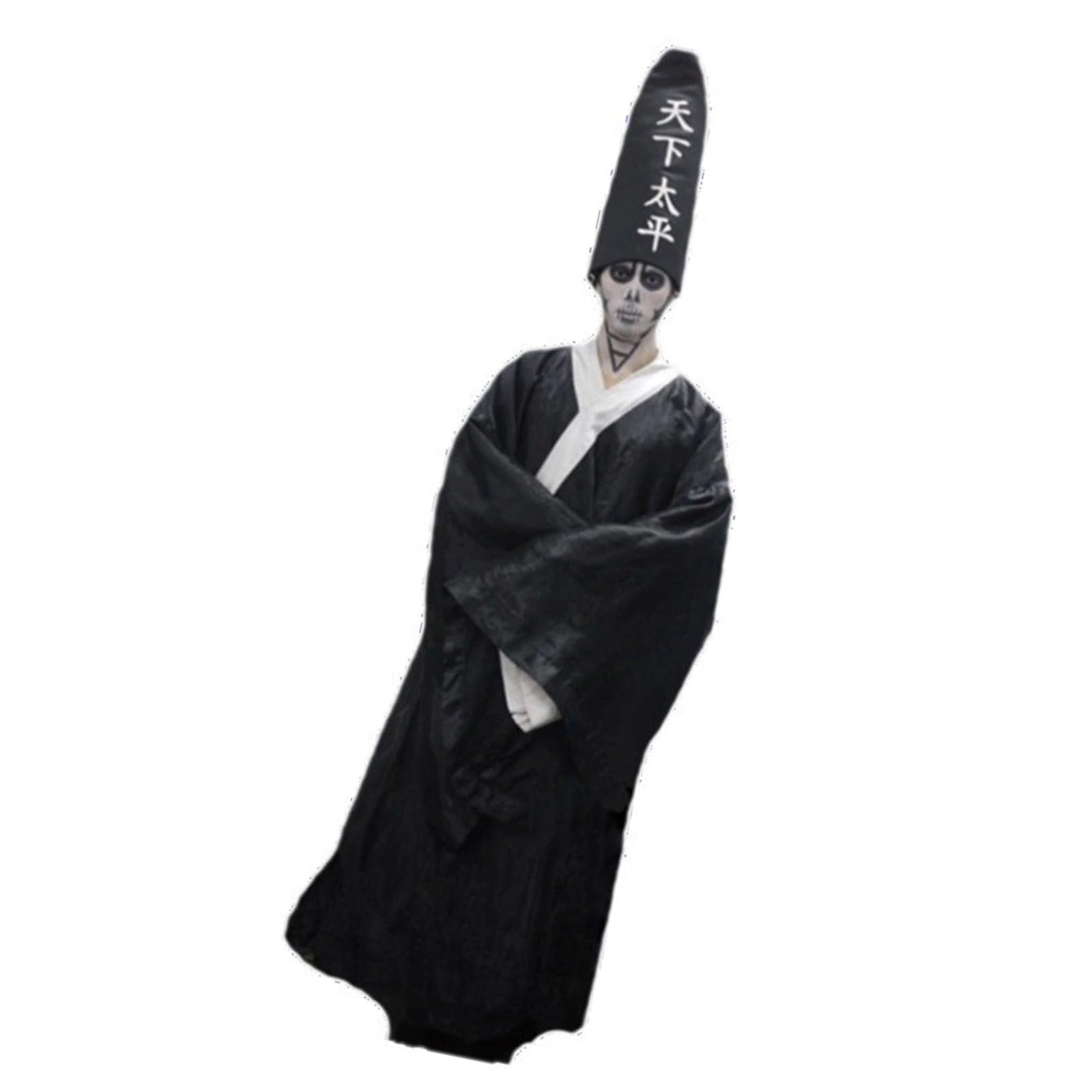 APGLSXY Knitted Black and White Specter Clothing Hat Cosplay Outfit for Halloween Parties and Themed Event Cosplay Outfit