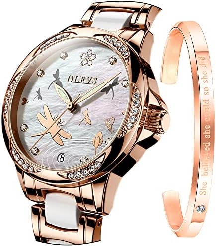 Montre Femme OLEVS Acier Inoxydable - Étanche 30m, Quartz, Cadran Diamants - Cadeau élégant Avec Garantie 1 An