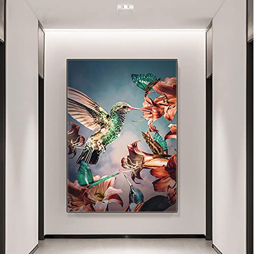 Image pour Salon Aquarelle Oiseau sur toile canvas ultra résistante et sans reflets