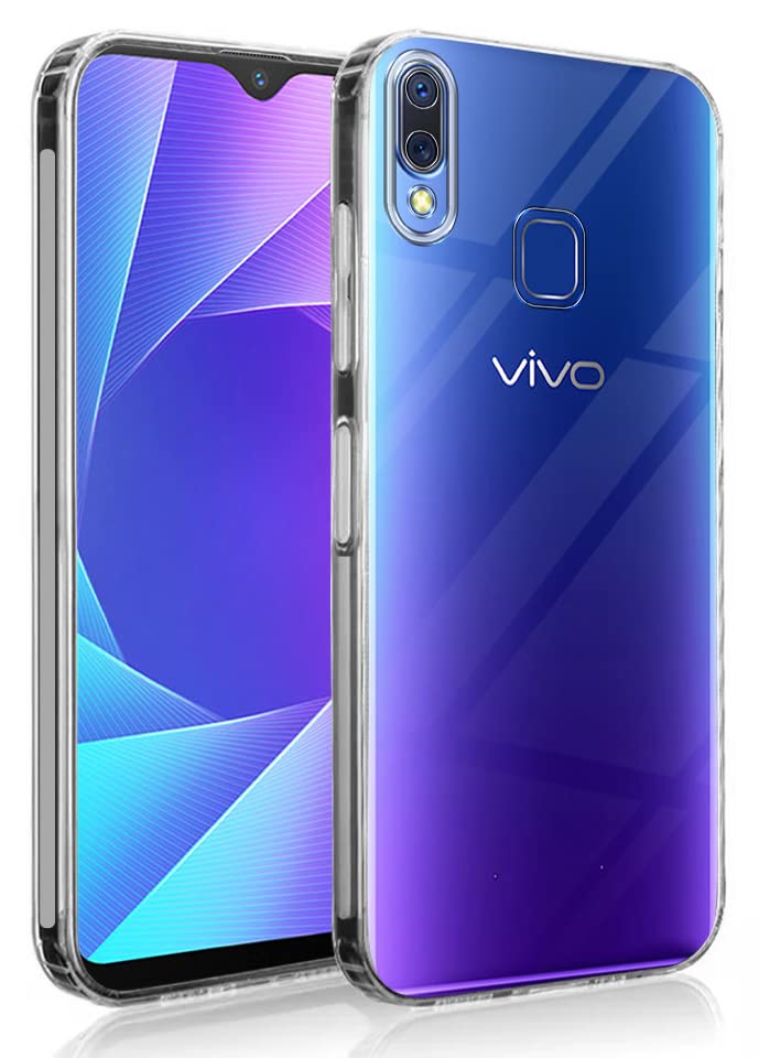 Image of Jkobi Back Cover Case for Vivo Y95 | Vivo Y93 | Vivo Y91 (Silicone Crystal Clear | Pure Camera Protection | Soft and Flexible for Charger and Headphone sockets | Shockproof Bumpers | Transparent)
