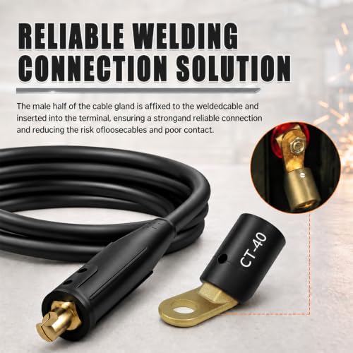 Image of 2PC CT-40FA Welding Terminal Connector, Welding Lug Connector Black & Red