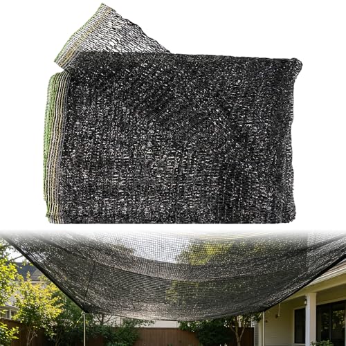 mizikuu 2m x 3m Schattenstoffabdeckung 55% Gartenmasche Schattenplane Sonnenschutz-Schattennetz UV-beständiges Netz Schwarz Pflanzen Schattiernetz für Gewächshausabdeckung Terrasse Huhn Koop Carport