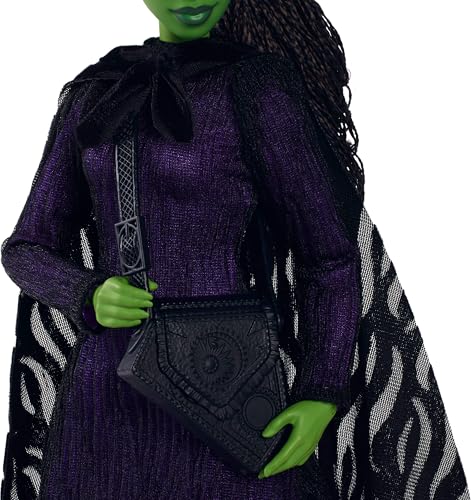 mattel universal wicked deluxe elphaba fashion doll amp accessories movie-inspired look with braided hair amp posability