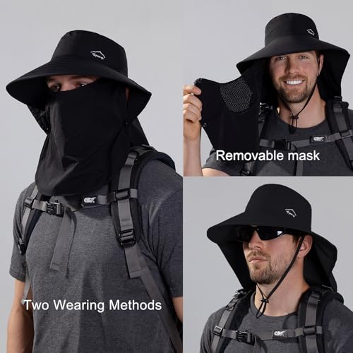 Image of Sun Hat for Men Women with Neck Flap,UPF 50+ UV Protection Fishing Hat