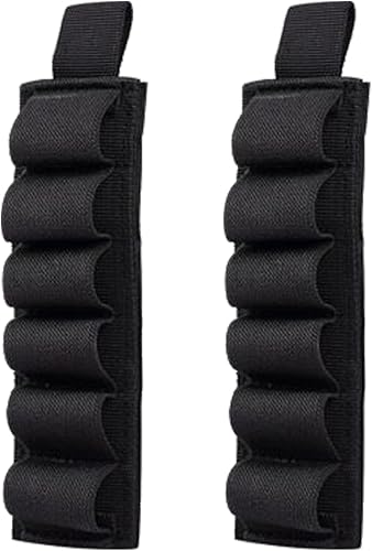 Soporte de carcasa de 12ga, (paquete de 2) Soporte de carcasa de escopeta con adhesivo trasero, portador de munición de calibre 12, tarjetero para