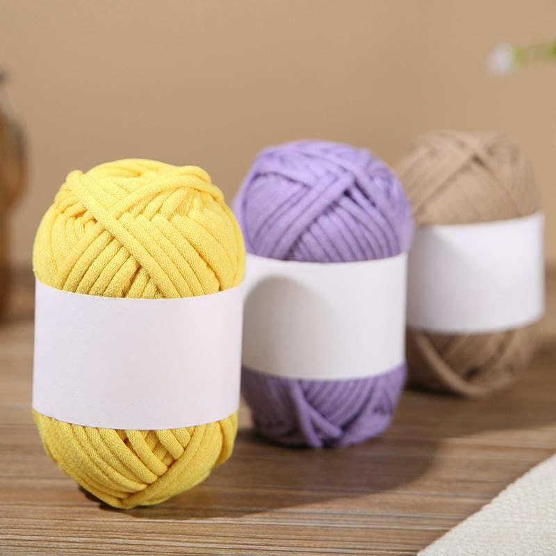 Hilo de algodón Grueso 5x100 g, Hilo de algodón de Colores para Crochet, para Tejer a Mano Gorros, Bolsos, Mantas y Manualidades