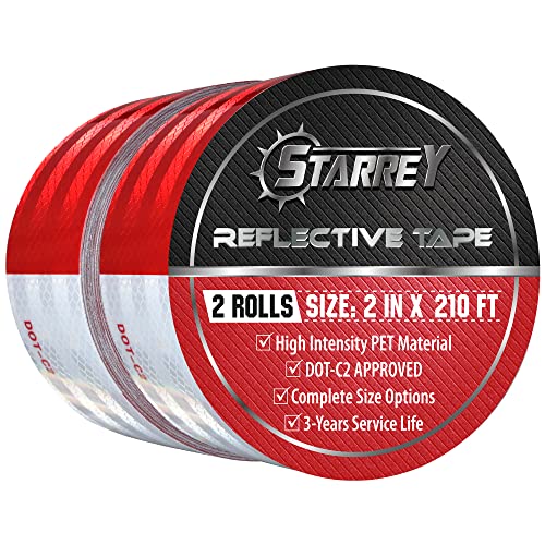 STARREY Reflective Tape Outdoor Red White 2 in X 2