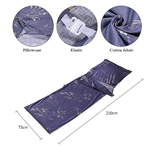 DECDEAL Mochila Viagens ao ar livre saco de dormir forro leve e compacto tecido de algodão saco de d