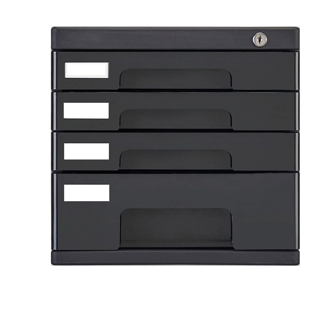 Armadietto portadocumenti con serratura resistente, organizer in metallo a 4 cassetti per documenti A4 e forniture per ufficio, archiviazione sicura per casa, ufficio e uso aziendale