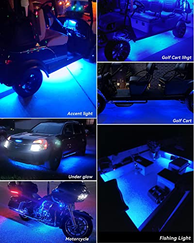 Keiurot Car Led Strip Lights 32Cm Waterproof Led Light Strips For Cars Motorcycles Golf Cart Interior & Exterior Marine Boat Blue Led Strip 12V 5050 18Smd,Pack Of 4 #TOP4