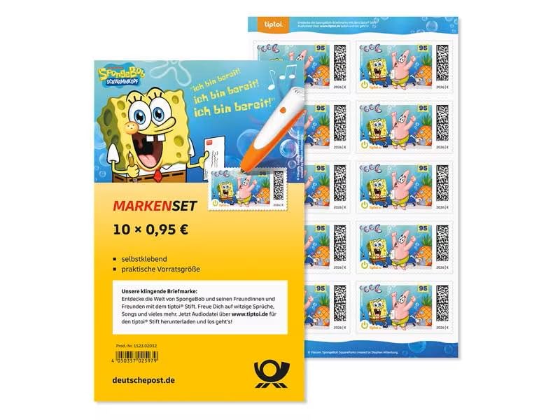 Deutsche Post Briefmarken 95 Selbstklebend Für Standardbriefe Bis Postkarten Markenset Spongebob 10 X 0 20g