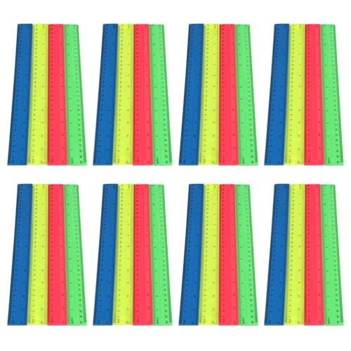 Règles droites en plastique pour école et maison | Lot de 50 pièces pour fille et garçon