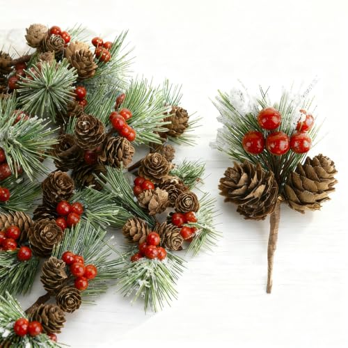 Filltown 20 Stück Weihnachten Künstliche Tannenzweige mit...