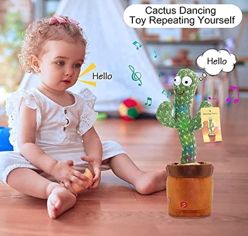 Image of Rechargeable Talking Cactus for Kids Dancing Cactus Toys Can Sing Wriggle & Singing Recording Repeat What You Say Funny Education Toys Playing Home Decor Items for Kids