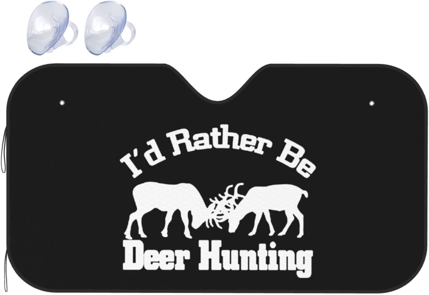 I'd Rather be Hunting Car Windshield Sun Shade Keep Your Vehicle Cool, for SUV Cars Trucks Universal Sun Shade