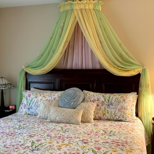 Sintuff 27 Inch DIY Canopy Frame Kit for Rod Pocket Curtains Metal Bed Curtain Kit for Twin to King Size Bed with Instruction Manual Drapery, Panels Not Included by Sintuff - Used condition - Image 4