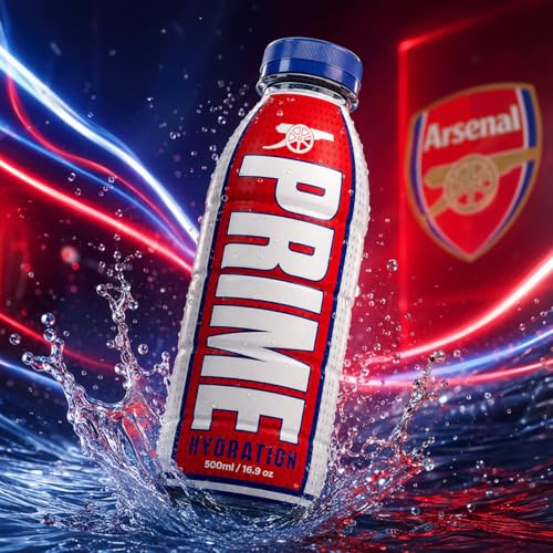Image of PRIME - (Arsenal) Hydration Drink 16.9 fl oz ℮ (500ml) By COUGAR | Electrolyte Sports Beverage With Coconut Water & Vitamins | Refreshing Ready To Drink Hydration Drink For Active Lifestyle & Daily Refreshment - (Imported-UK)