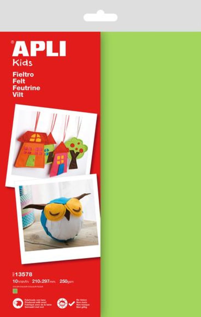 APLI 13578 Felt Green A4 10 Sheets