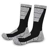 Qinlov 2 Pares Calcetines Hombre Mujer Senderismo Calcetines para Trekking Transpirable, L)